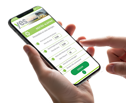 App Yes Energy no telemóvel
